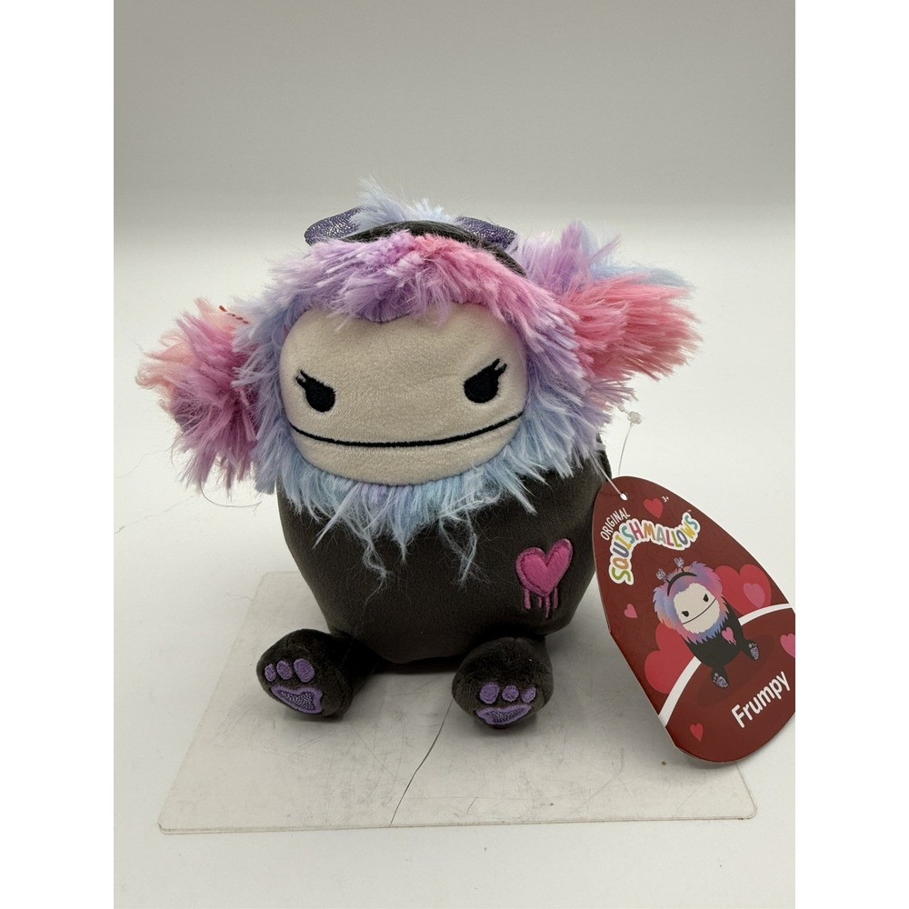 Frumpy 2025 Valentines Bigfoot Squishmallow 5" HTF Black Tie Dye Plush Goth‎ Emo